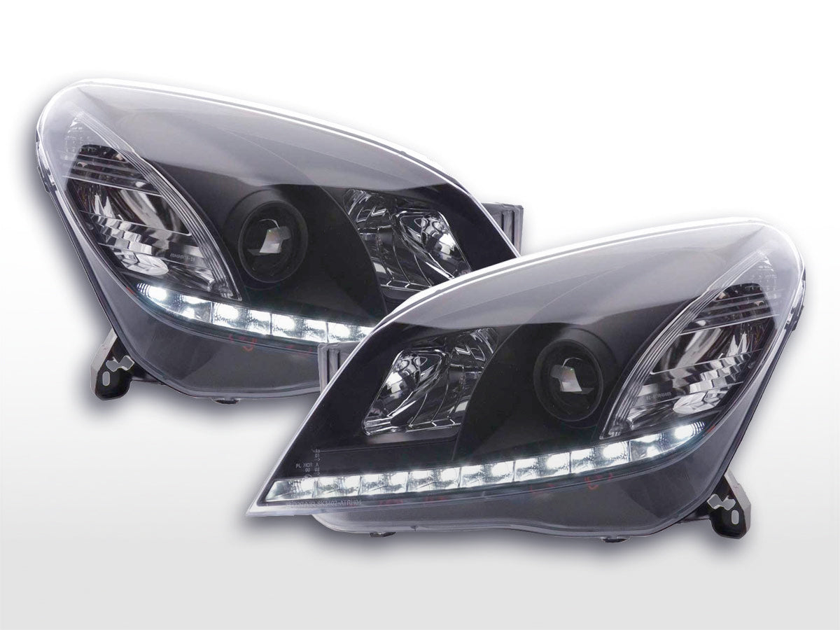 Scheinwerfer Set Daylight LED Tagfahrlicht Opel Astra H 2004-2009 schwarz Scheinwerfer Set Daylight LED Tagfahrlicht Opel Astra H 2004-2009 schwarz